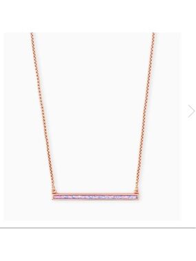 Kendra Scott Kelsey Bar Necklace Lavender kyrocera opal rose gold chain